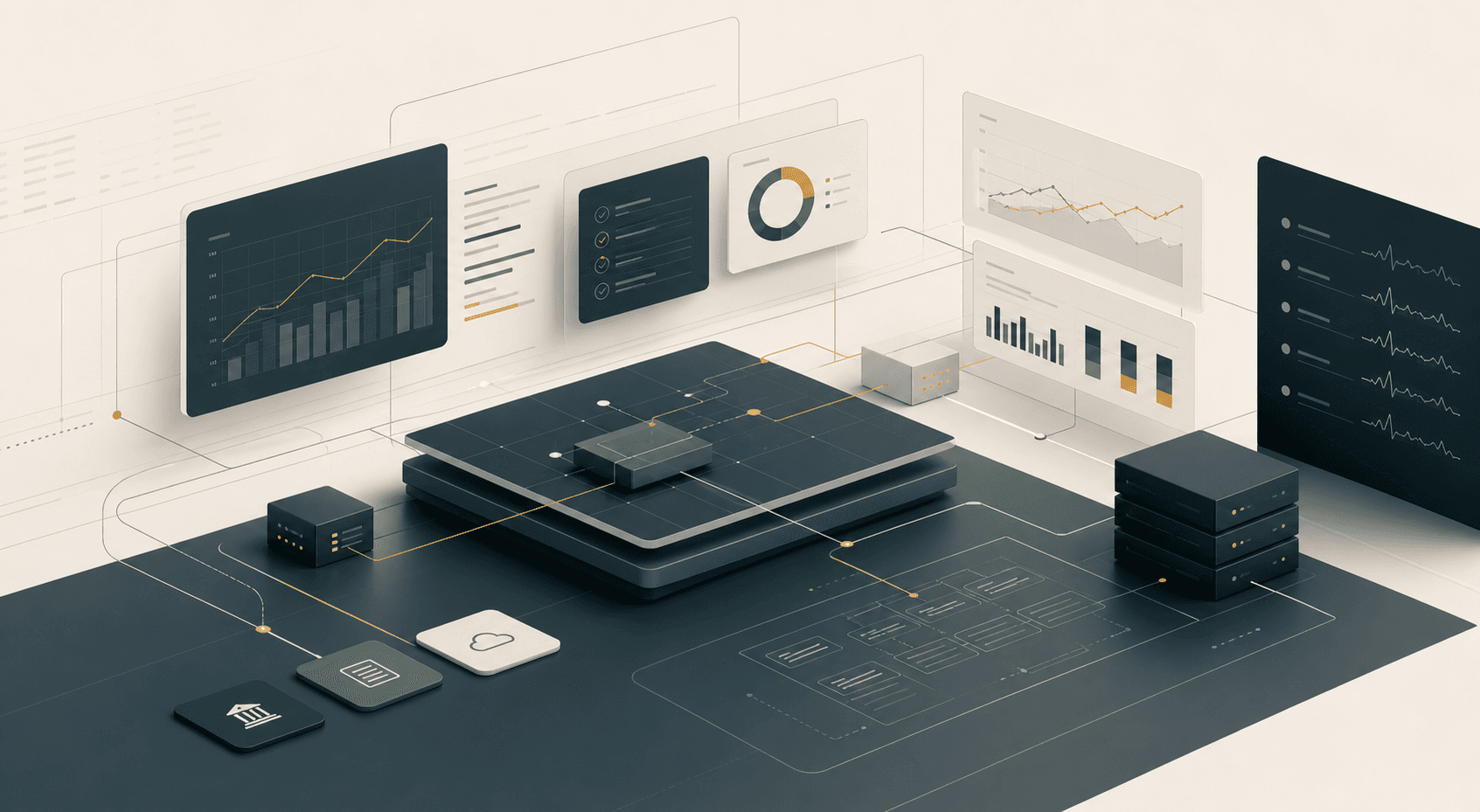 Abstract visual of operational software systems